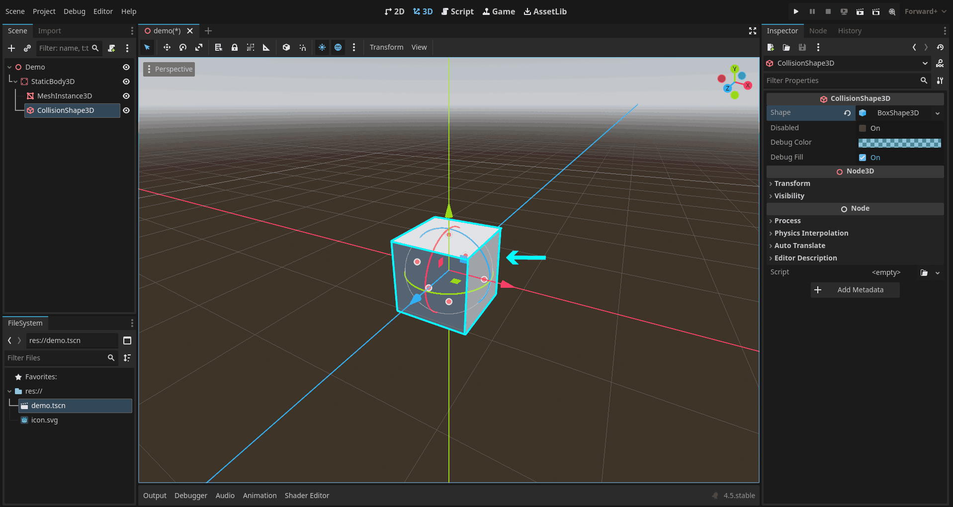 Collision shape assigned 2